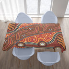 australia-aboriginal-inspired-tablecloth-australian-aboriginal-art-dot-art-orange