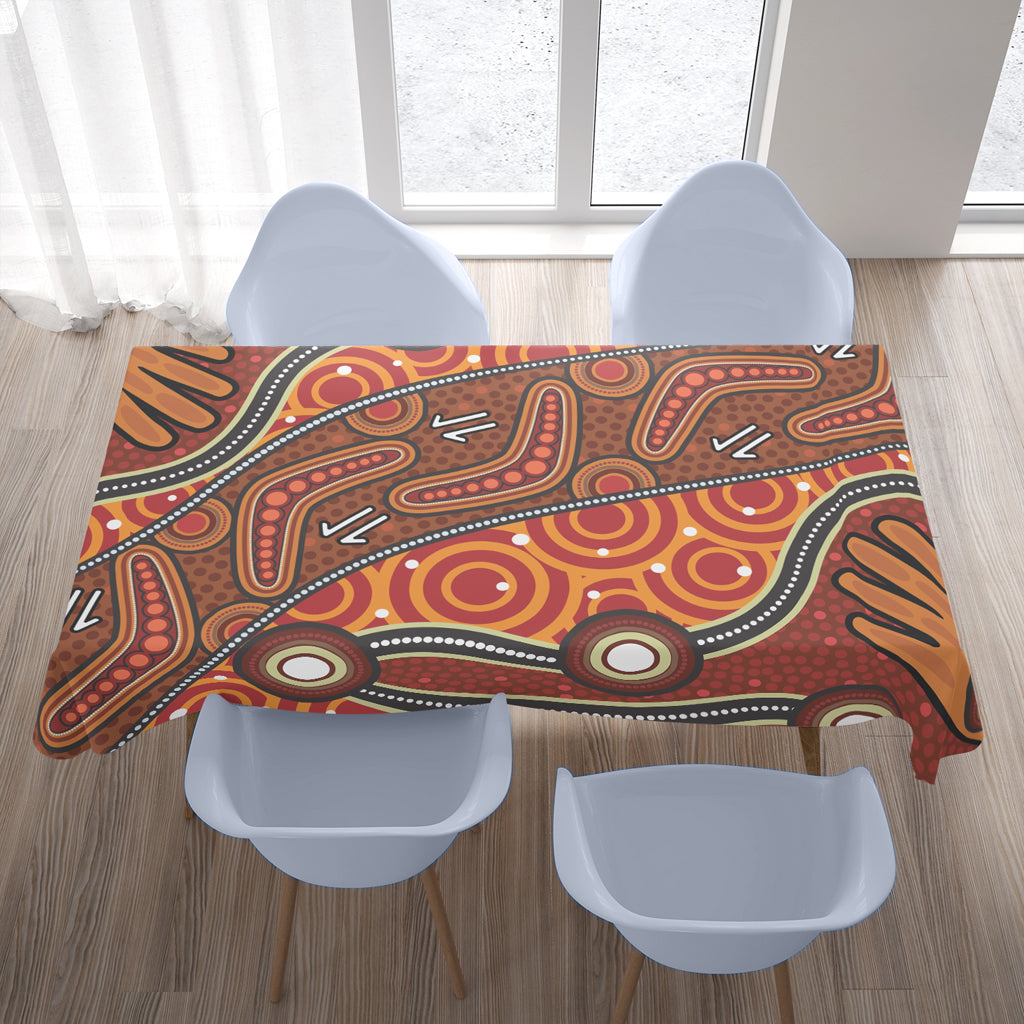australia-aboriginal-inspired-tablecloth-australian-aboriginal-art-dot-art-orange