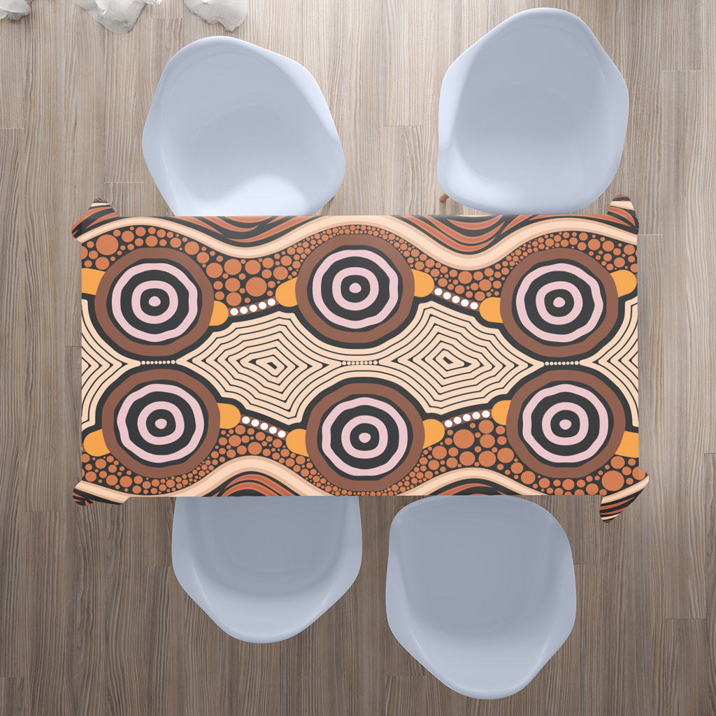 australia-aboriginal-inspired-tablecloth-brown-dot-design-vector-aboriginal-artwork