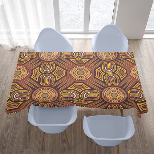 australia-aboriginal-inspired-tablecloth-brown-color-aboriginal-connection-style-of-dot-painting