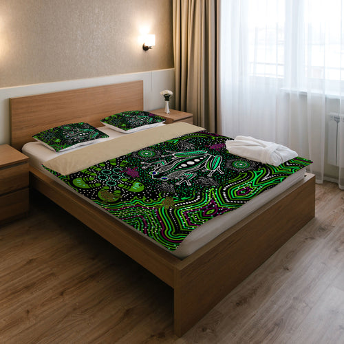 australia-indigenous-bedding-set-aboriginal-inspired-art-frog-dreaming-dot-art-background