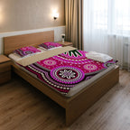 australia-indigenous-bedding-set-aboriginal-inspired-dot-art-handprint-background