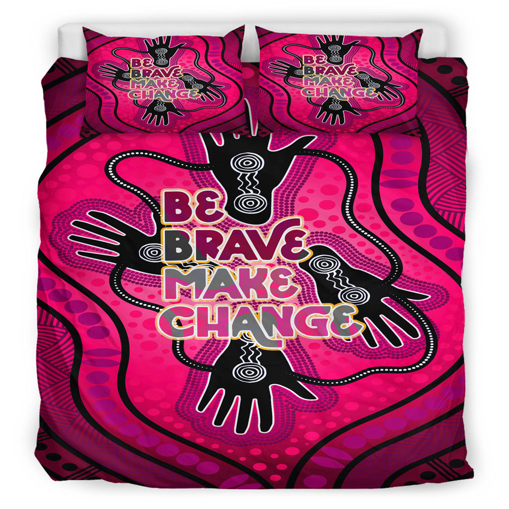 australia-national-reconciliation-week-bedding-set-be-brave-make-change-friendship-and-unity-concept