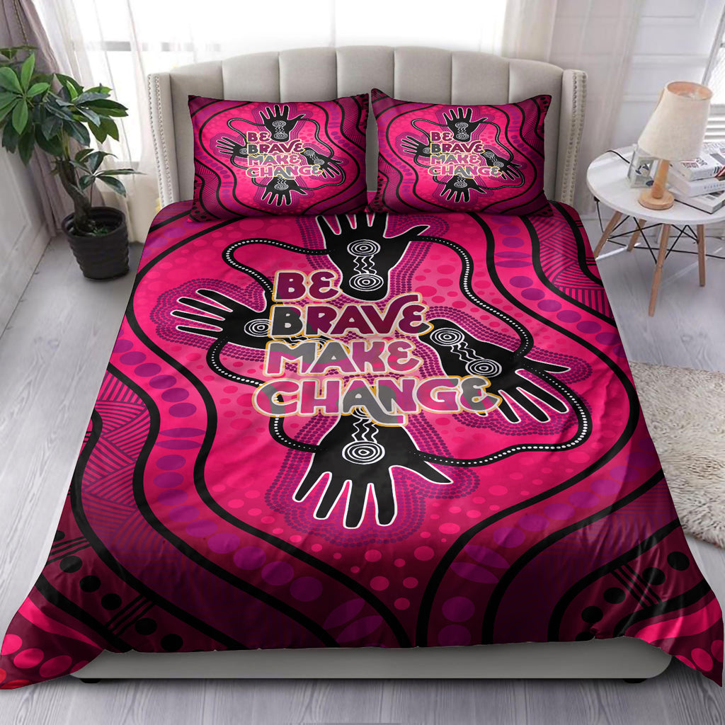 australia-national-reconciliation-week-bedding-set-be-brave-make-change-friendship-and-unity-concept