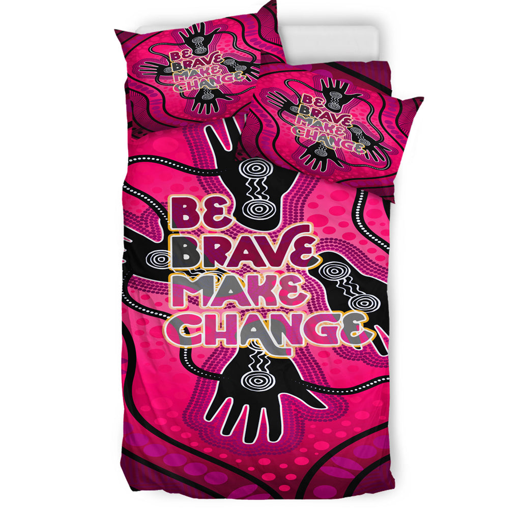 australia-national-reconciliation-week-bedding-set-be-brave-make-change-friendship-and-unity-concept