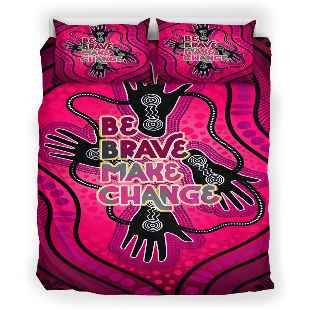 australia-national-reconciliation-week-bedding-set-be-brave-make-change-friendship-and-unity-concept