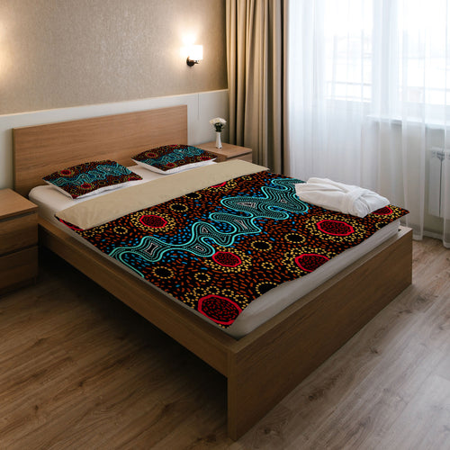 australia-indigenous-bedding-set-aboriginal-inspired-dot-art-painting-river-concept