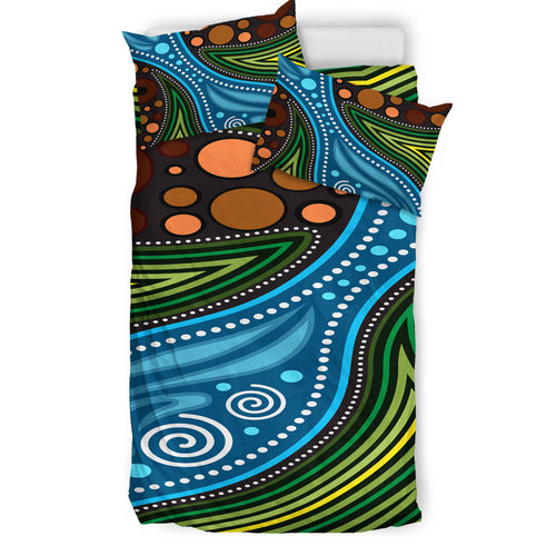 australia-indigenous-bedding-set-aboriginal-inspired-landscape-illustration-of-forest-river-and-land