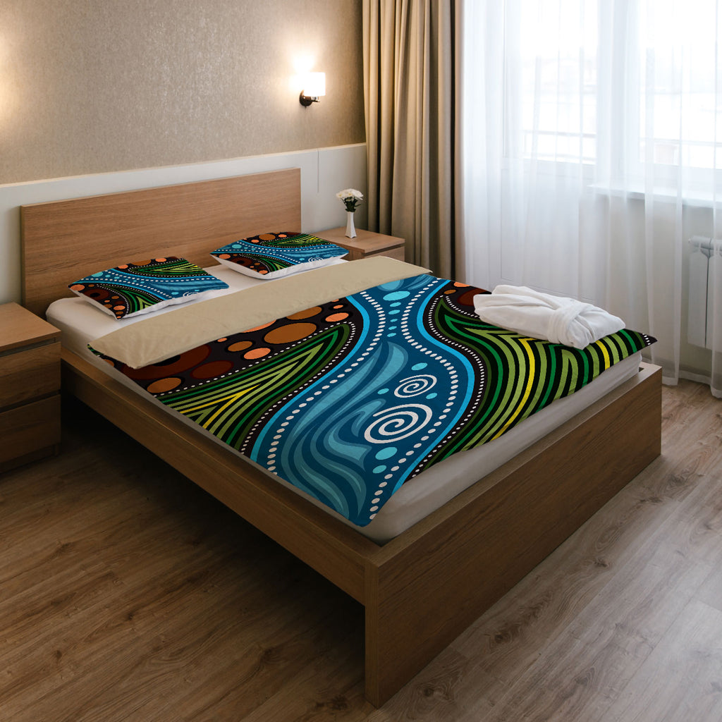 australia-indigenous-bedding-set-aboriginal-inspired-landscape-illustration-of-forest-river-and-land