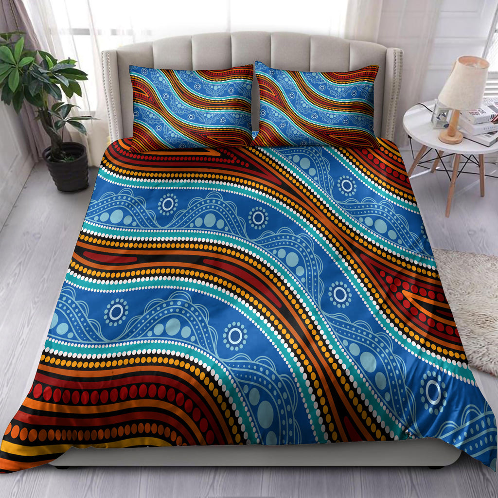 australia-indigenous-bedding-set-aboriginal-inspired-river-and-land-concept-dot-art-painting