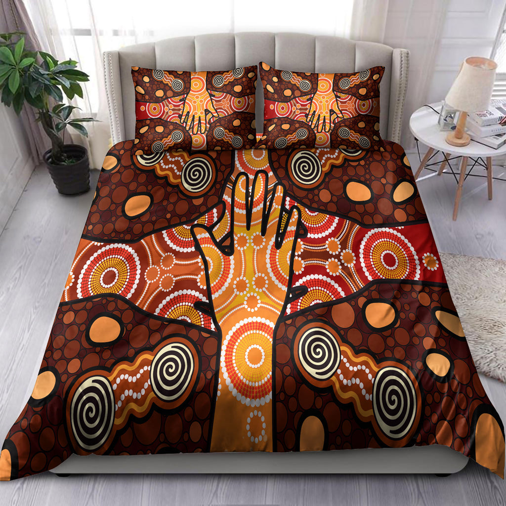 australia-indigenous-bedding-set-aboriginal-inspired-style-dot-art-friendship-concept