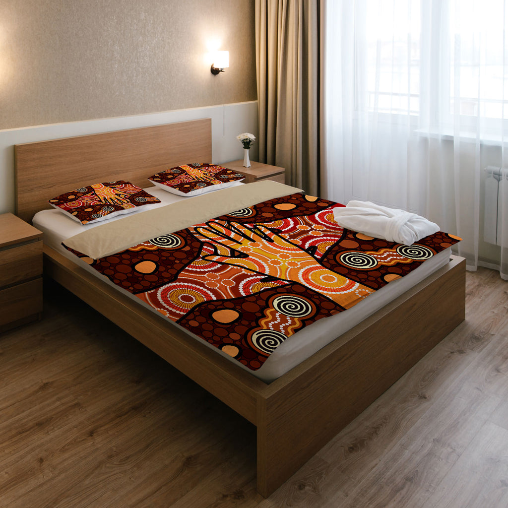 australia-indigenous-bedding-set-aboriginal-inspired-style-dot-art-friendship-concept