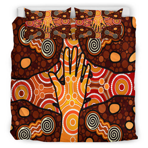 australia-indigenous-bedding-set-aboriginal-inspired-style-dot-art-friendship-concept