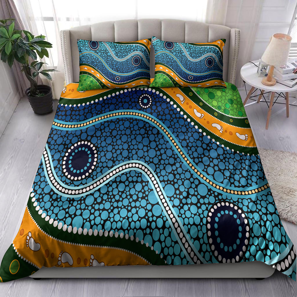 australia-indigenous-bedding-set-aboriginal-inspired-style-of-background-depicting-nature