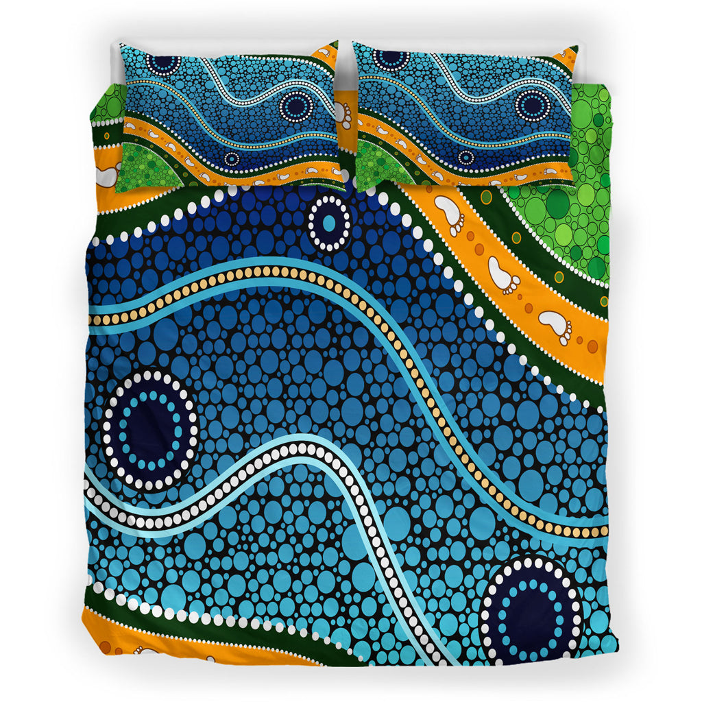 australia-indigenous-bedding-set-aboriginal-inspired-style-of-background-depicting-nature