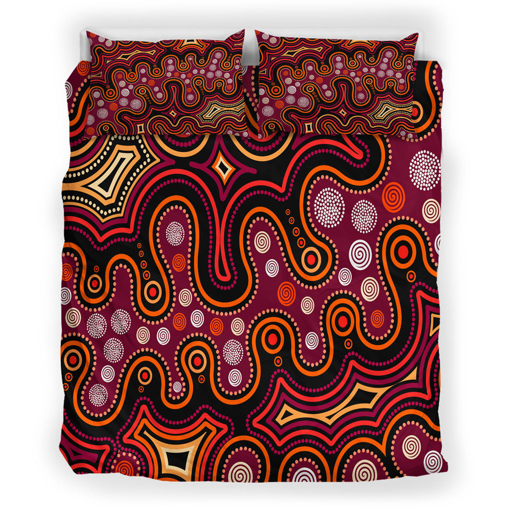 australia-indigenous-bedding-set-aboriginal-inspired-style-of-dot-background