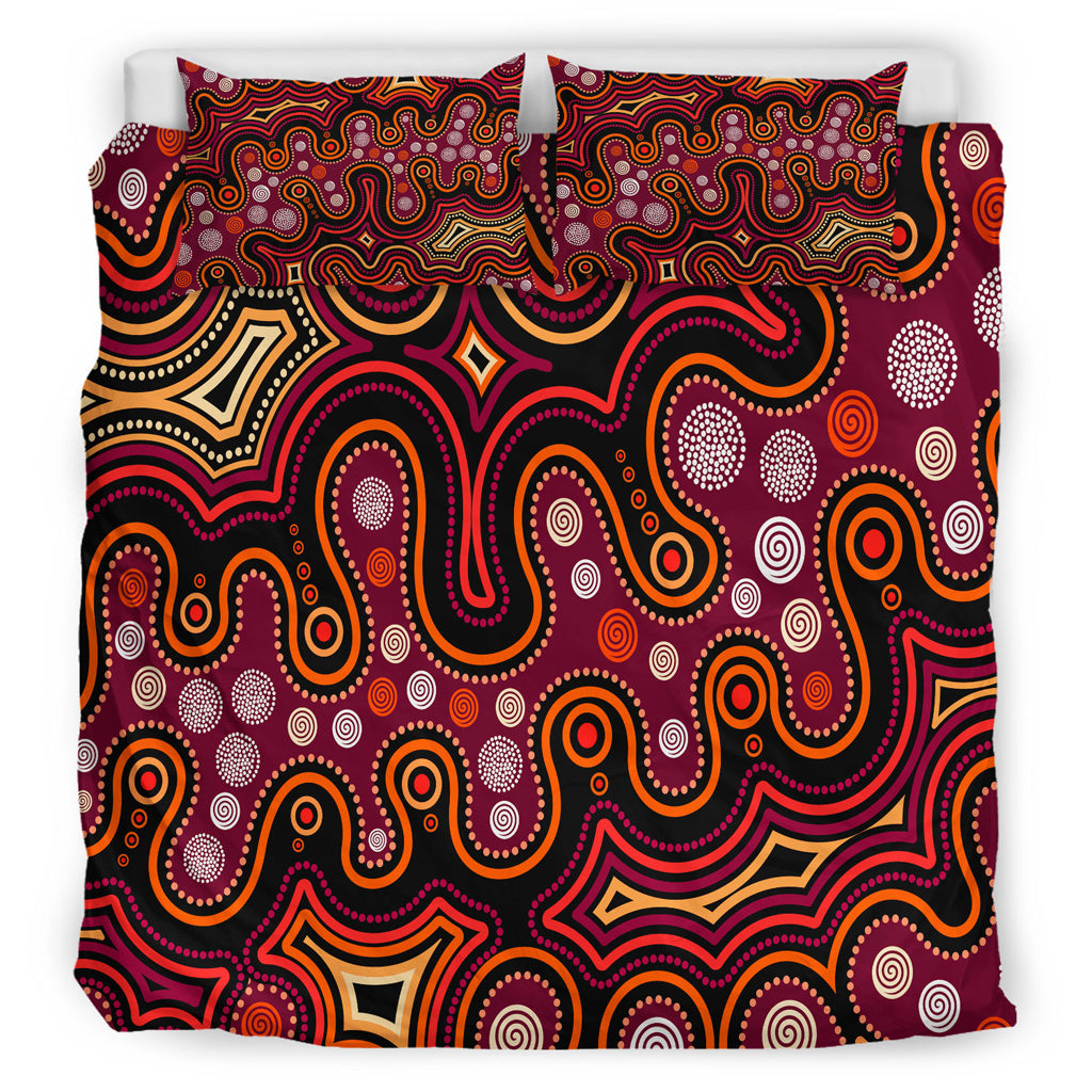 australia-indigenous-bedding-set-aboriginal-inspired-style-of-dot-background