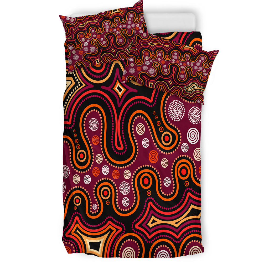 australia-indigenous-bedding-set-aboriginal-inspired-style-of-dot-background