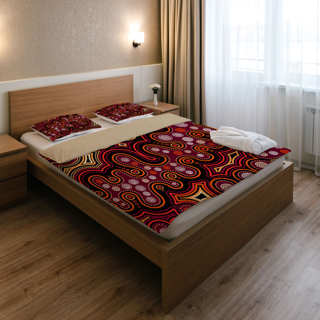 australia-indigenous-bedding-set-aboriginal-inspired-style-of-dot-background