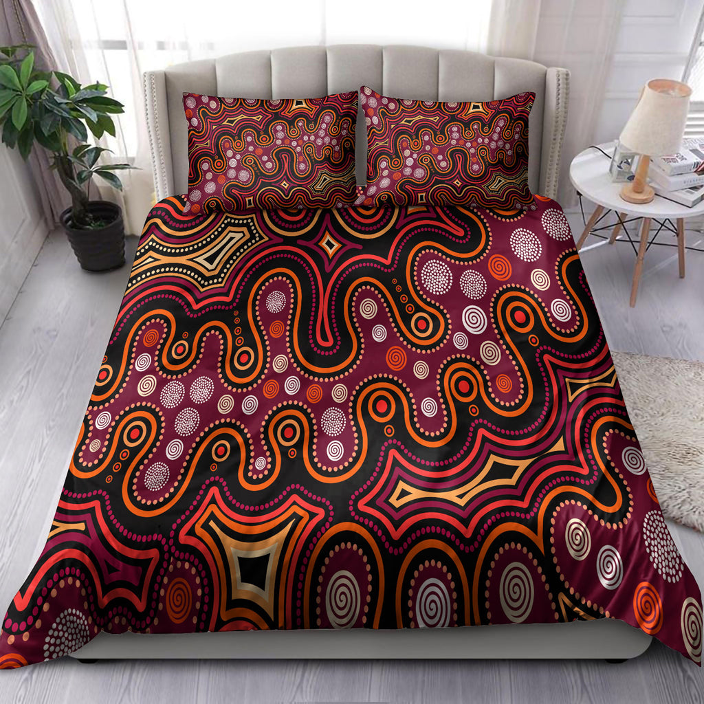 australia-indigenous-bedding-set-aboriginal-inspired-style-of-dot-background
