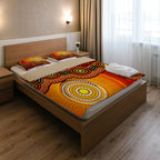 australia-indigenous-bedding-set-aboriginal-inspired-style-of-sun-and-dot-art-background