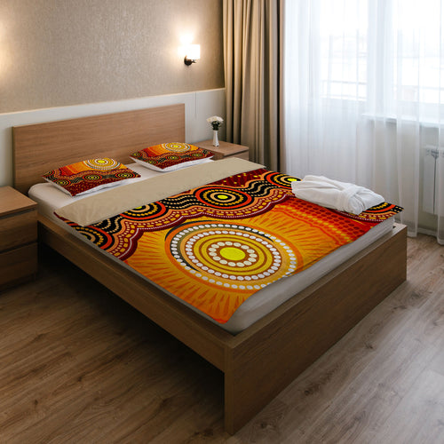 australia-indigenous-bedding-set-aboriginal-inspired-style-of-sun-and-dot-art-background