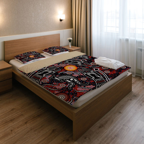 australia-indigenous-bedding-set-aussie-hunting-aboriginal-inspired-dot-art-painting