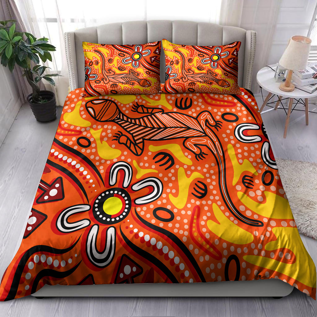 australia-indigenous-bedding-set-aussie-lizard-indigenous-art