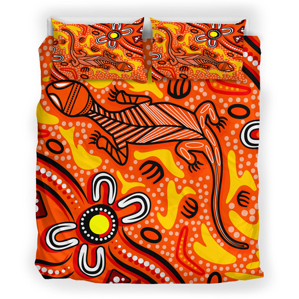 australia-indigenous-bedding-set-aussie-lizard-indigenous-art