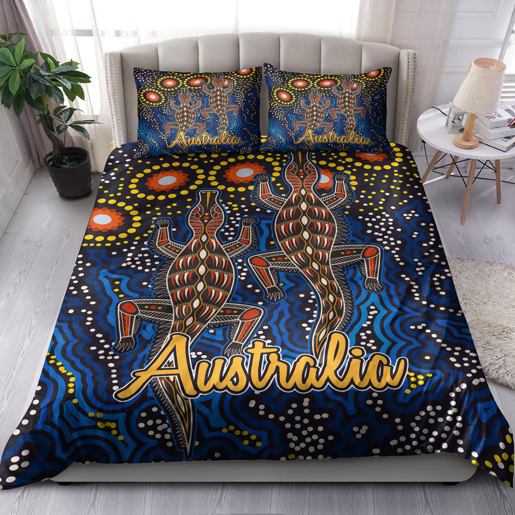 australia-indigenous-bedding-set-australian-dot-art-background-with-crocodile