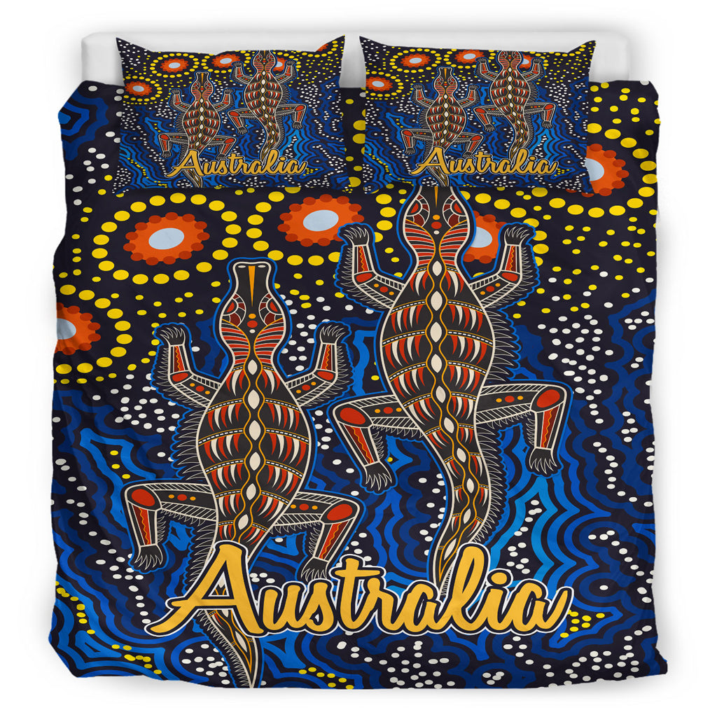 australia-indigenous-bedding-set-australian-dot-art-background-with-crocodile