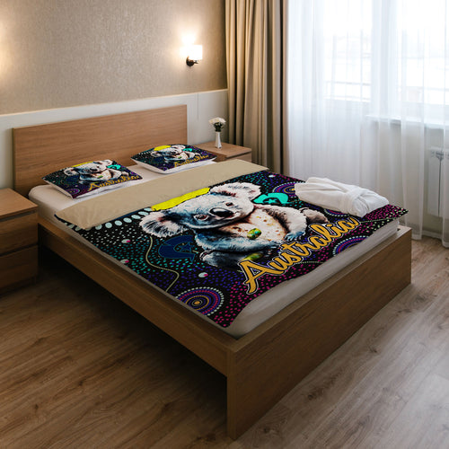 australia-indigenous-bedding-set-australian-dot-art-painting-mystical-dreaming-koala