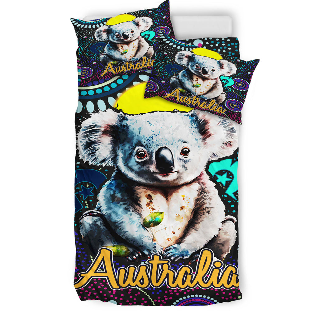 australia-indigenous-bedding-set-australian-dot-art-painting-mystical-dreaming-koala