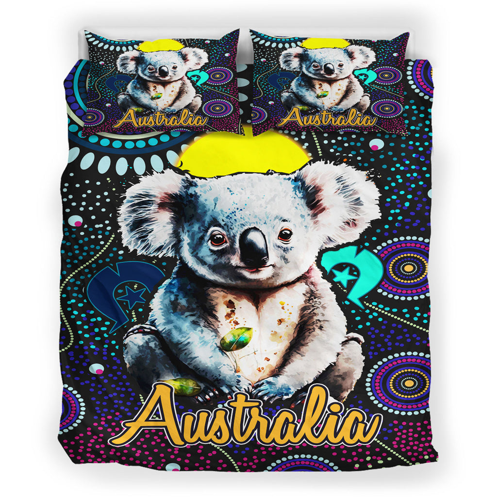 australia-indigenous-bedding-set-australian-dot-art-painting-mystical-dreaming-koala