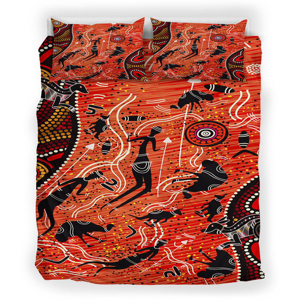 australia-indigenous-bedding-set-australian-indigenous-hunting-with-spear-aboriginal-inspired-art