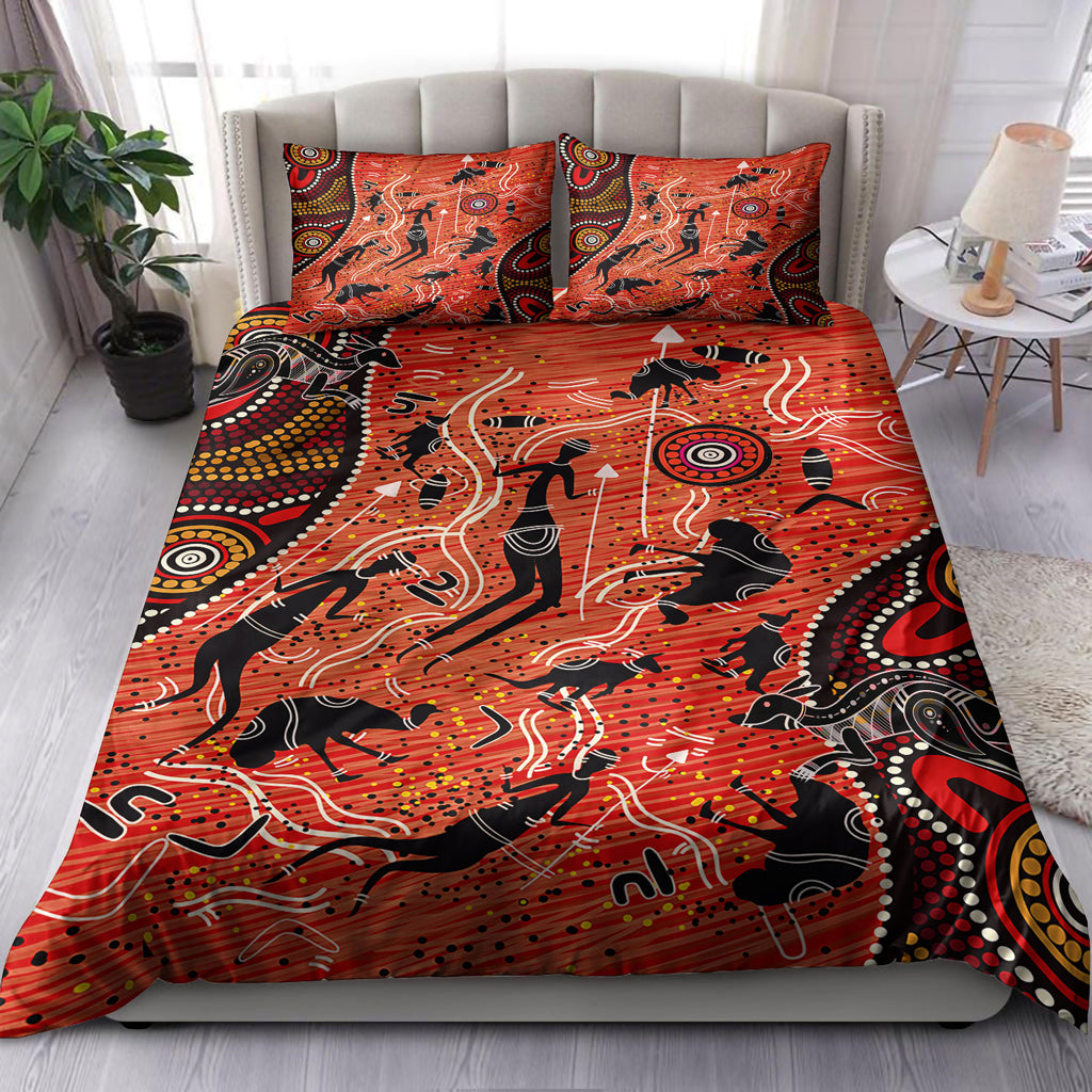 australia-indigenous-bedding-set-australian-indigenous-hunting-with-spear-aboriginal-inspired-art
