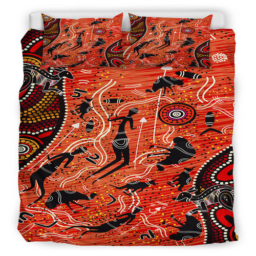 australia-indigenous-bedding-set-australian-indigenous-hunting-with-spear-aboriginal-inspired-art