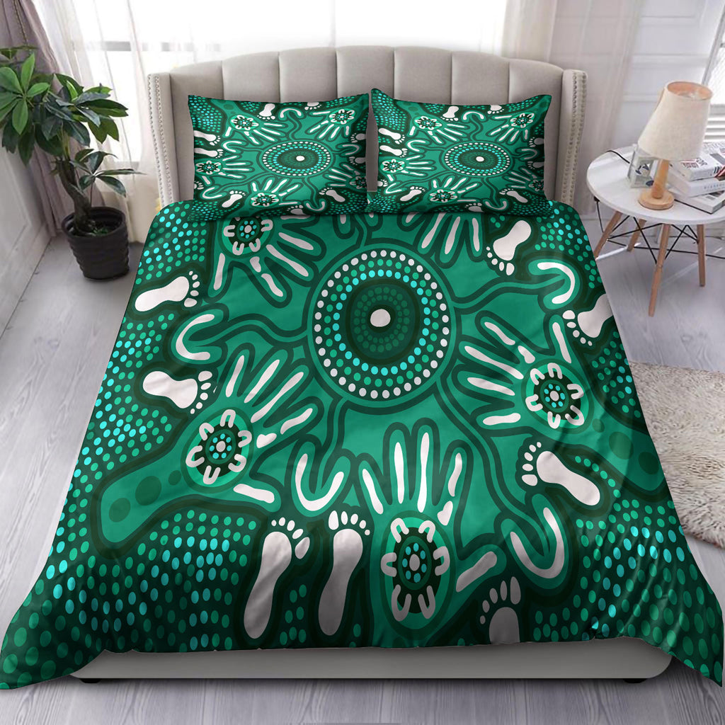 australia-indigenous-bedding-set-brown-aboriginal-inspired-hand-print-artwork
