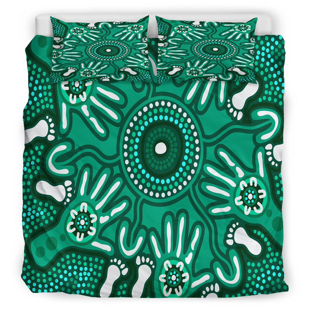 australia-indigenous-bedding-set-brown-aboriginal-inspired-hand-print-artwork