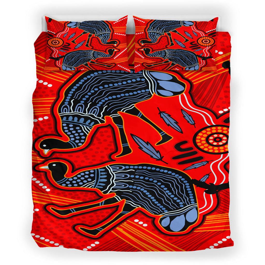 australia-indigenous-bedding-set-emu-aboriginal-inspired-art-background