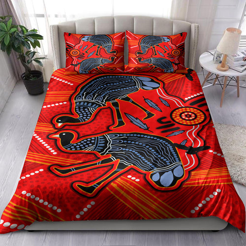 australia-indigenous-bedding-set-emu-aboriginal-inspired-art-background