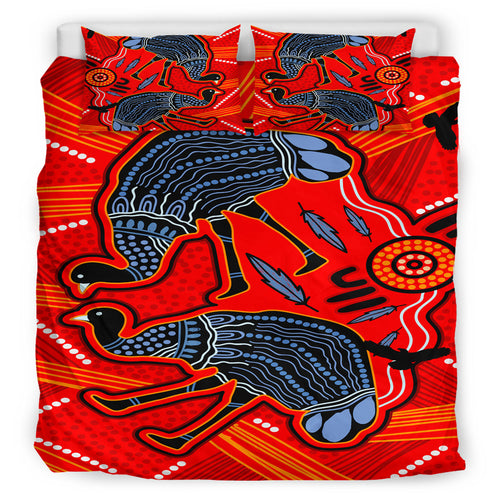 australia-indigenous-bedding-set-emu-aboriginal-inspired-art-background