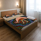 australia-indigenous-bedding-set-emu-aboriginal-inspired-dot-art-painting