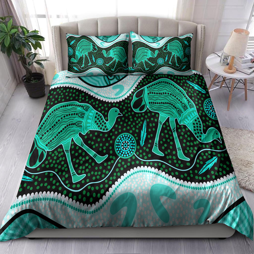 australia-indigenous-bedding-set-emu-aboriginal-inspired-dot-painting