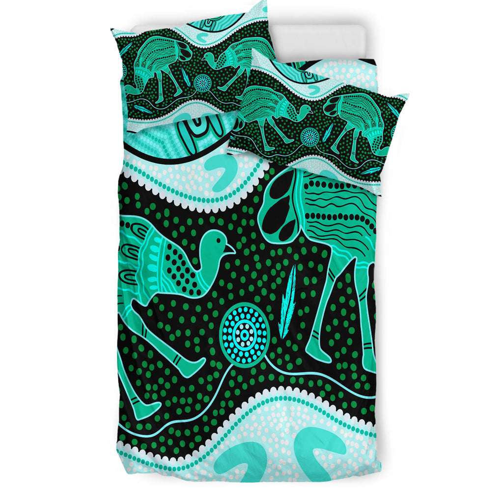 australia-indigenous-bedding-set-emu-aboriginal-inspired-dot-painting