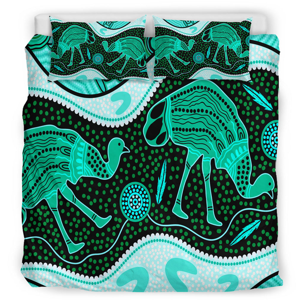 australia-indigenous-bedding-set-emu-aboriginal-inspired-dot-painting