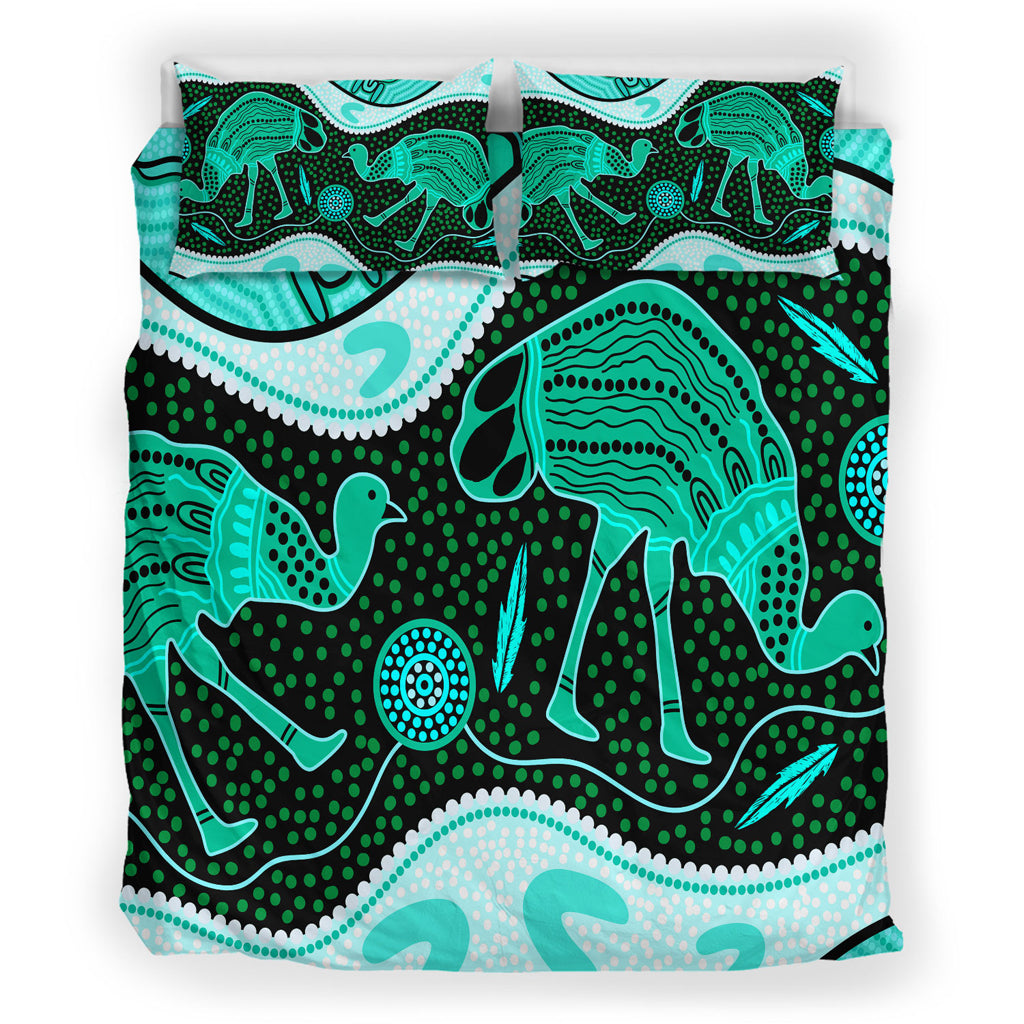 australia-indigenous-bedding-set-emu-aboriginal-inspired-dot-painting
