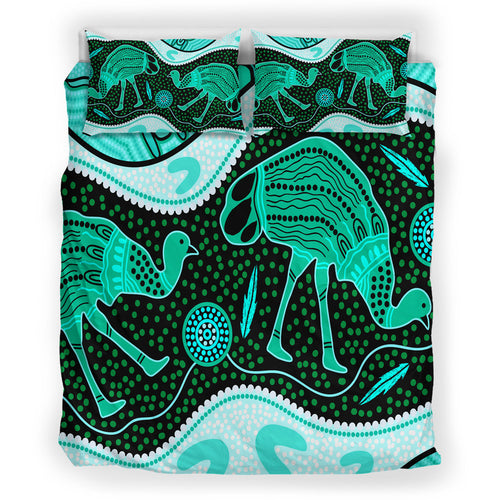australia-indigenous-bedding-set-emu-aboriginal-inspired-dot-painting