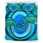 australia-indigenous-bedding-set-emu-and-chicks-aboriginal-inspired-dot-painting