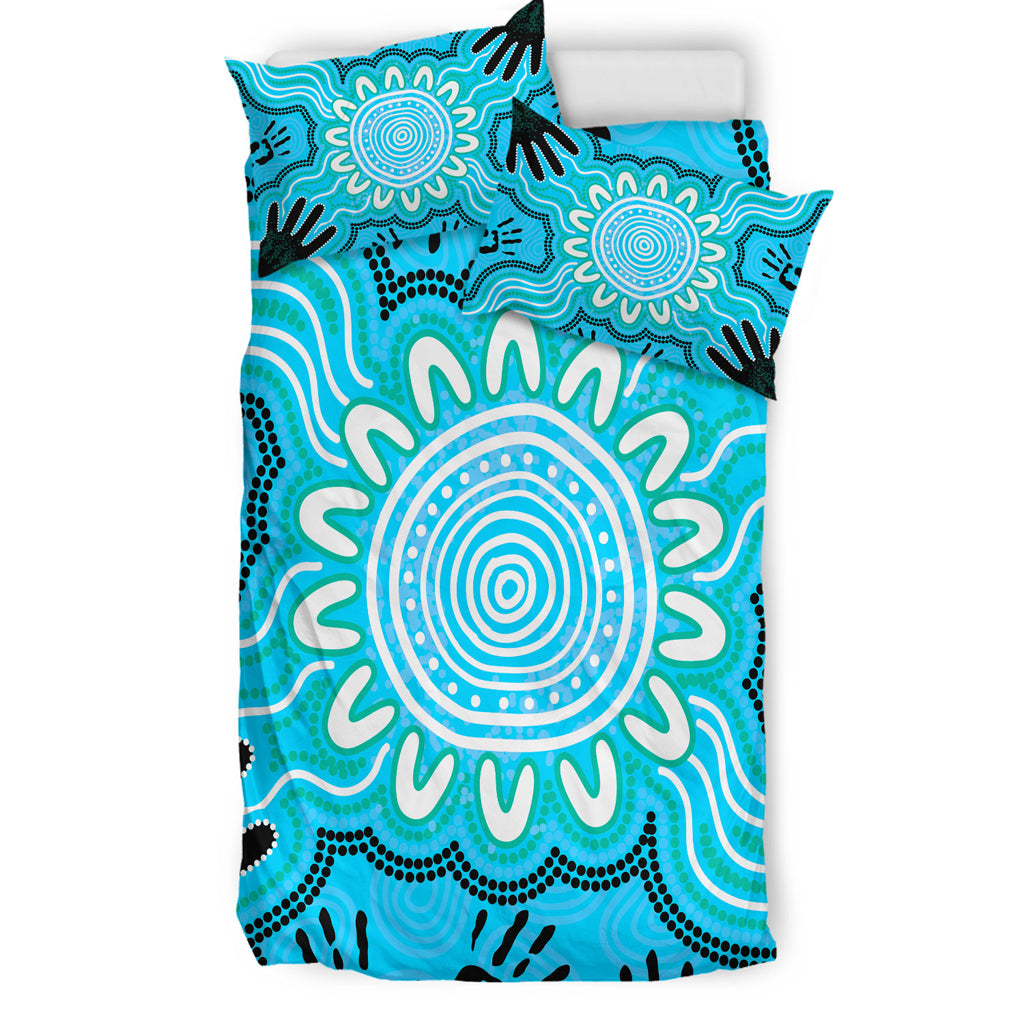 australia-indigenous-bedding-set-hand-print-aboriginal-inspired-connection-art
